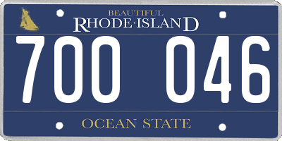 RI license plate 700046
