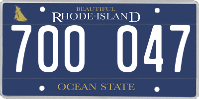 RI license plate 700047
