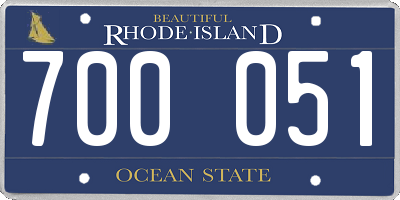 RI license plate 700051