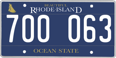 RI license plate 700063