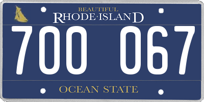 RI license plate 700067