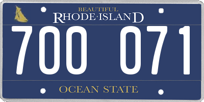 RI license plate 700071