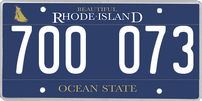 RI license plate 700073