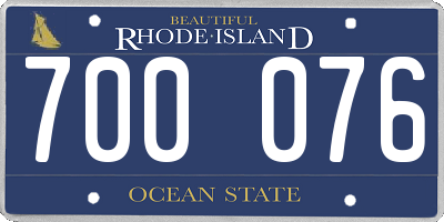 RI license plate 700076
