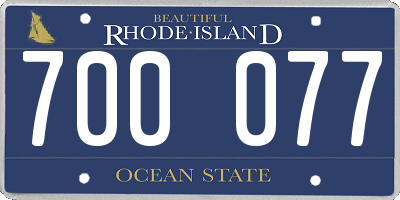 RI license plate 700077