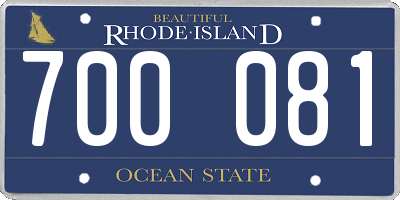 RI license plate 700081