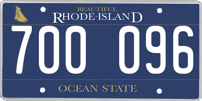 RI license plate 700096
