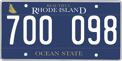 RI license plate 700098
