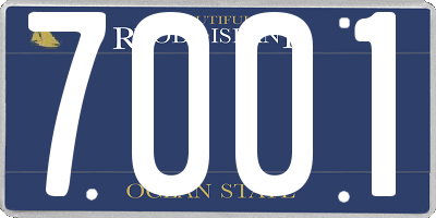 RI license plate 7001