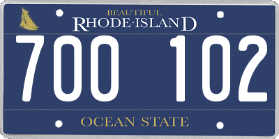 RI license plate 700102