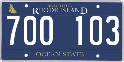 RI license plate 700103