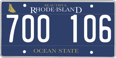 RI license plate 700106