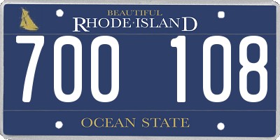 RI license plate 700108