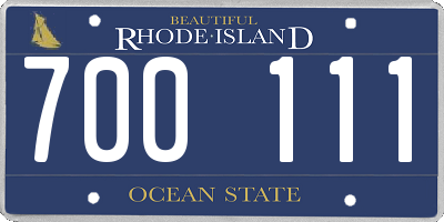 RI license plate 700111