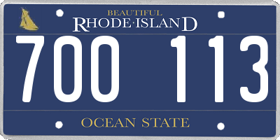 RI license plate 700113