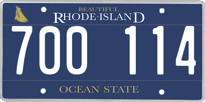 RI license plate 700114