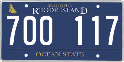 RI license plate 700117