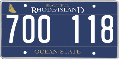 RI license plate 700118
