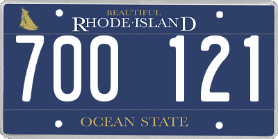 RI license plate 700121