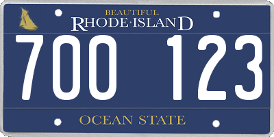 RI license plate 700123