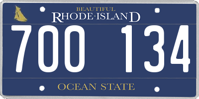 RI license plate 700134