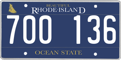 RI license plate 700136