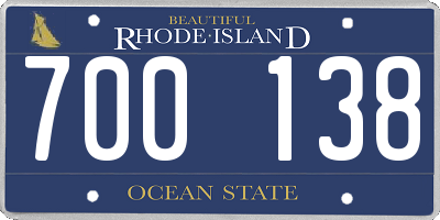 RI license plate 700138