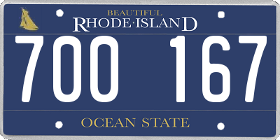 RI license plate 700167