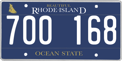 RI license plate 700168
