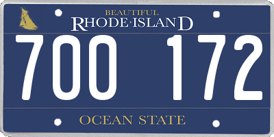 RI license plate 700172