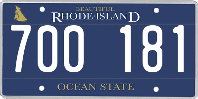 RI license plate 700181