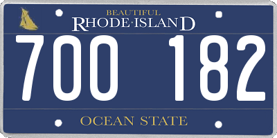 RI license plate 700182