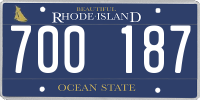 RI license plate 700187