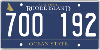RI license plate 700192