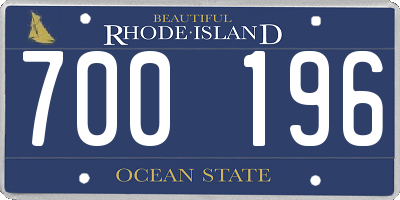 RI license plate 700196