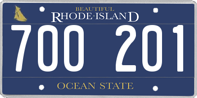 RI license plate 700201