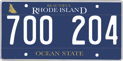RI license plate 700204