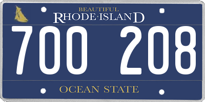 RI license plate 700208
