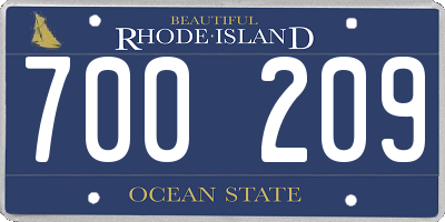 RI license plate 700209