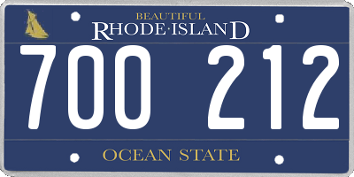 RI license plate 700212