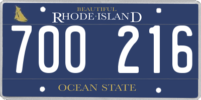 RI license plate 700216