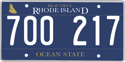 RI license plate 700217