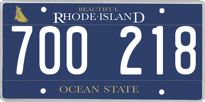 RI license plate 700218