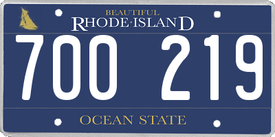 RI license plate 700219