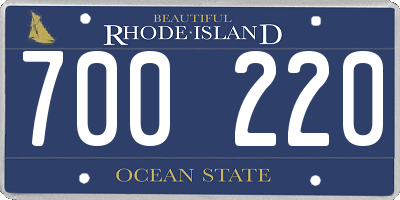 RI license plate 700220