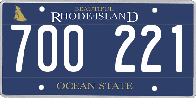 RI license plate 700221