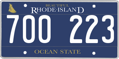 RI license plate 700223
