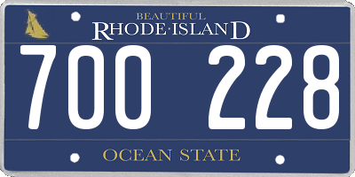 RI license plate 700228