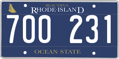 RI license plate 700231