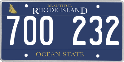 RI license plate 700232